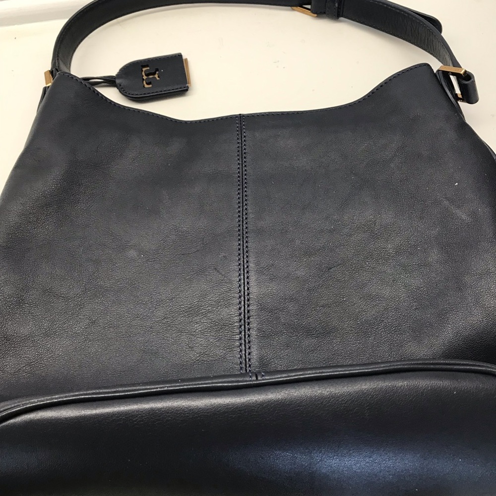 Tory Burch Navy Leather Shoulder Bag